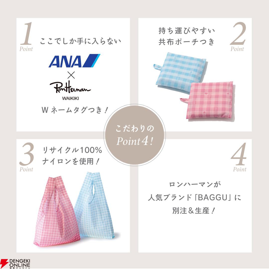 ANA×ロンハーマン ワイキキ》コラボデザインのエコバッグ付き！『ANA