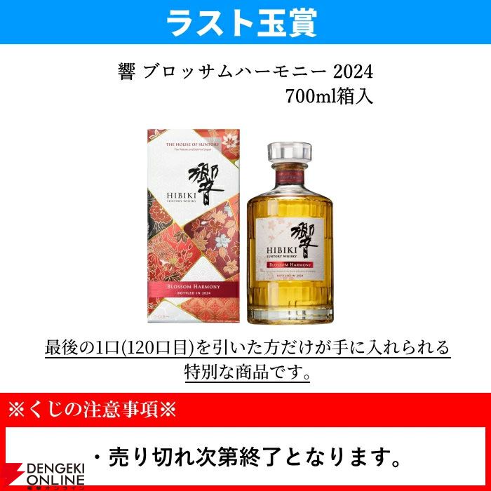 ラストワンで響BH2024が確定。7,975円で山崎・白州Story of the