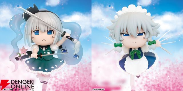 【東方Project】魂魄妖夢と十六夜咲夜がゆっくり風デフォルメフィギュア化。付属パーツのゆるゆるな表情もかわいい