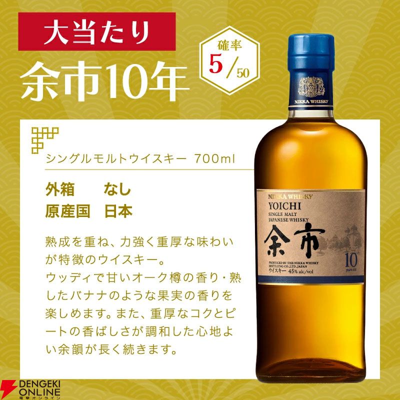 8,500円で余市10年、竹鶴、宮城峡のどれかが届く『ウイスキーくじ』が