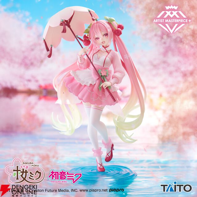 【桜ミク】タイトーの最上級フィギュアブランド“AMP＋”に再び。桜をテーマにしたドレスや傘が美しい春を感じる逸品