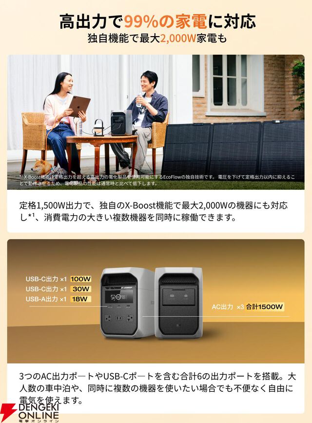 『EcoFlow ポータブル電源 DELTA 3 Classic』