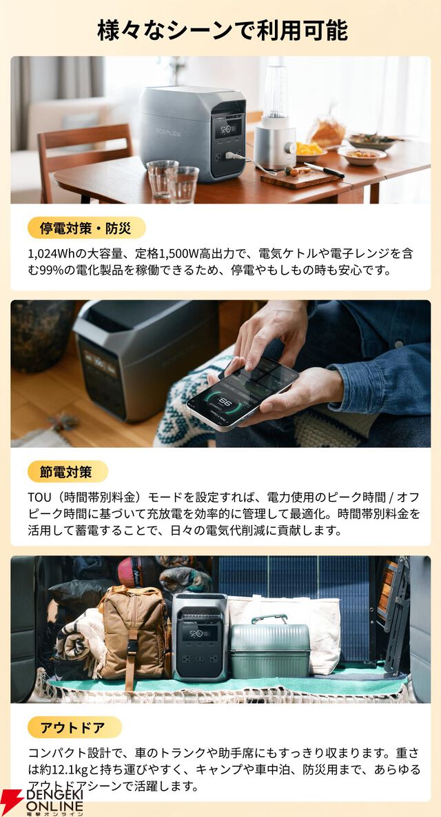 『EcoFlow ポータブル電源 DELTA 3 Classic』