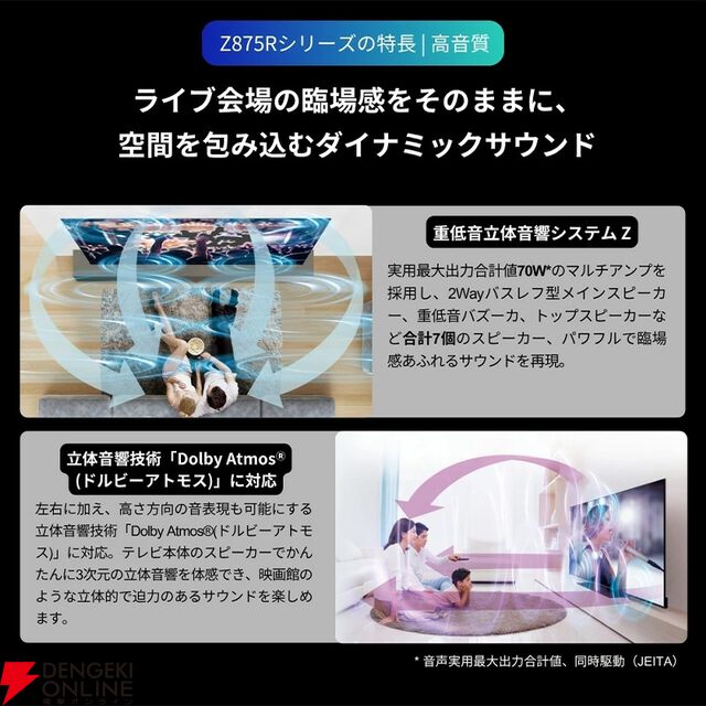 55インチ大型4K液晶テレビ『REGZA（レグザ）55Z875R』