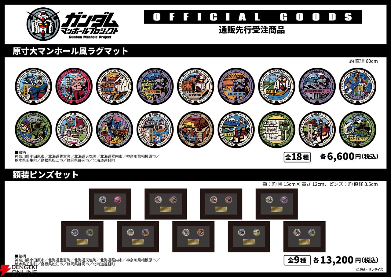 ガンダムマンホールプロジェクト”公式グッズが発売決定。3/20からは