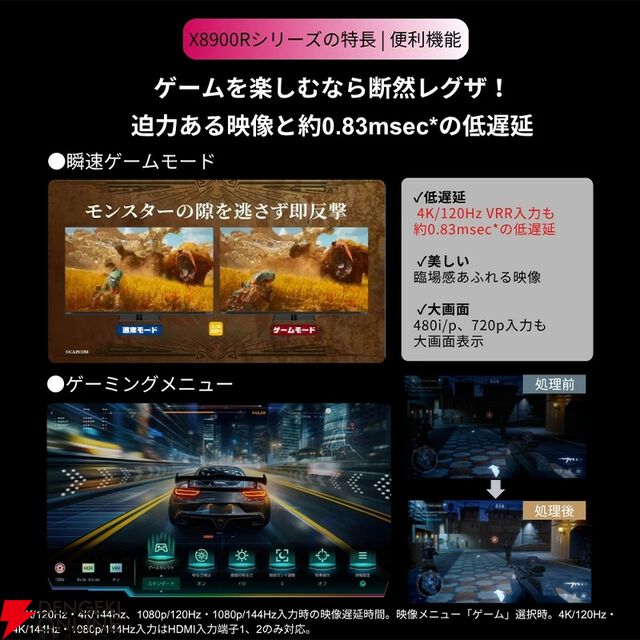 『TVS REGZA 55V型 4K有機ELテレビ X8900R』