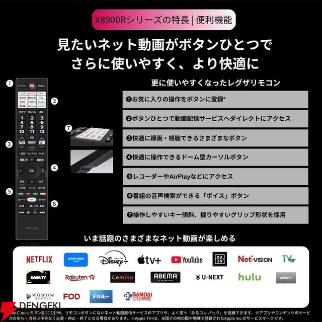 『TVS REGZA 55V型 4K有機ELテレビ X8900R』