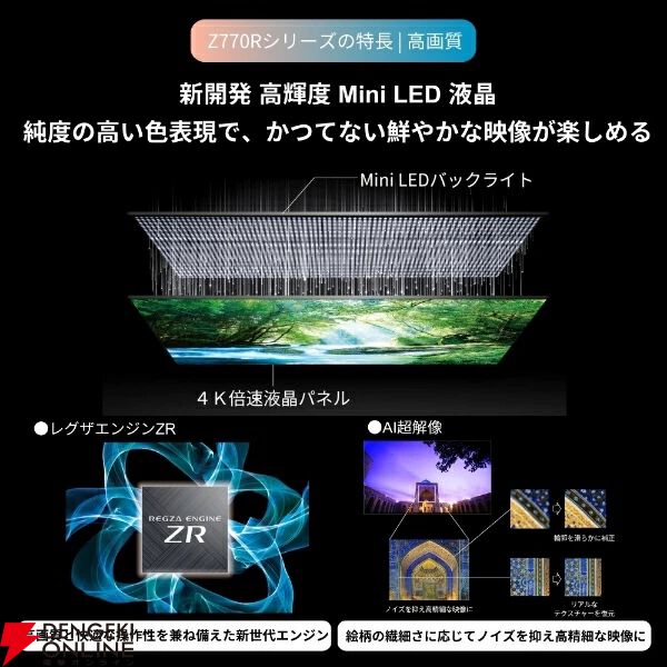 【商談中】55Z730X REGZA 4K レグザ 液晶パネル 仕様表/55V型Z730X｜テレビ｜REGZA：東芝