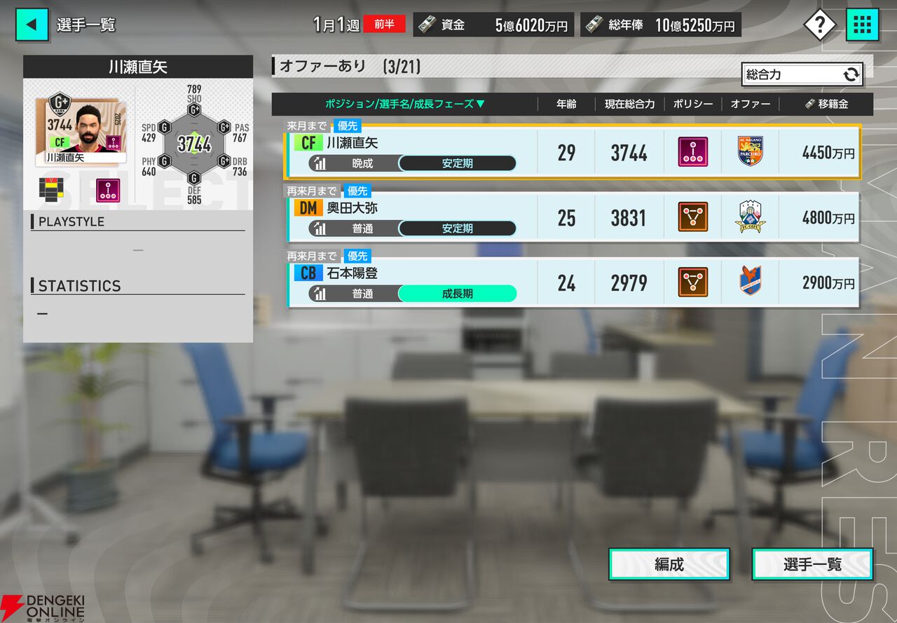 【サカつく】カギは橋本拳人と大森博。選手を“売る”のも勝つための常道。“ブラオヴィーゼ伊達”J2リーグを征く【サカつく2026プレイ日記#3】