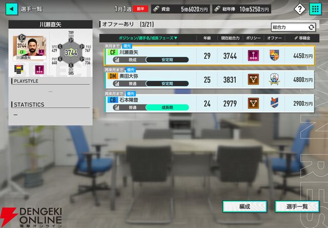 【サカつく】カギは橋本拳人と大森博。選手を“売る”のも勝つための常道。“ブラオヴィーゼ伊達”J2リーグを征く【サカつく2026プレイ日記#3】