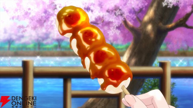 アニメ『メイドさんは食べるだけ』たい焼き、たこ焼き、お団子、コンビニおにぎり、バウムクーヘン…4/5開始の1話からひたすら食べるスズメを見られる！