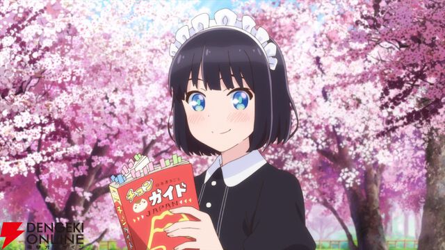アニメ『メイドさんは食べるだけ』たい焼き、たこ焼き、お団子、コンビニおにぎり、バウムクーヘン…4/5開始の1話からひたすら食べるスズメを見られる！