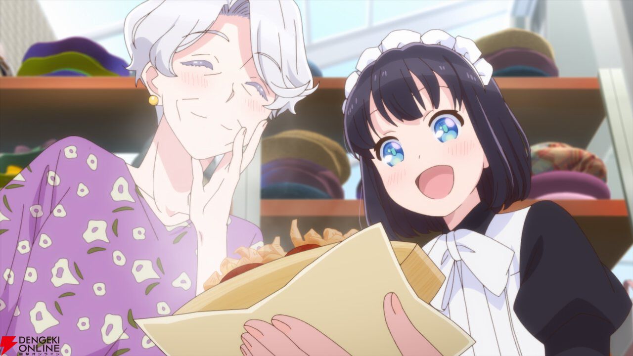 アニメ『メイドさんは食べるだけ』たい焼き、たこ焼き、お団子、コンビニおにぎり、バウムクーヘン…4/5開始の1話からひたすら食べるスズメを見られる！