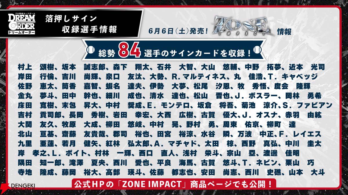ドリームオーダー（ドリオ）』12球団ブースター“ZONE IMPACT”が6月6日