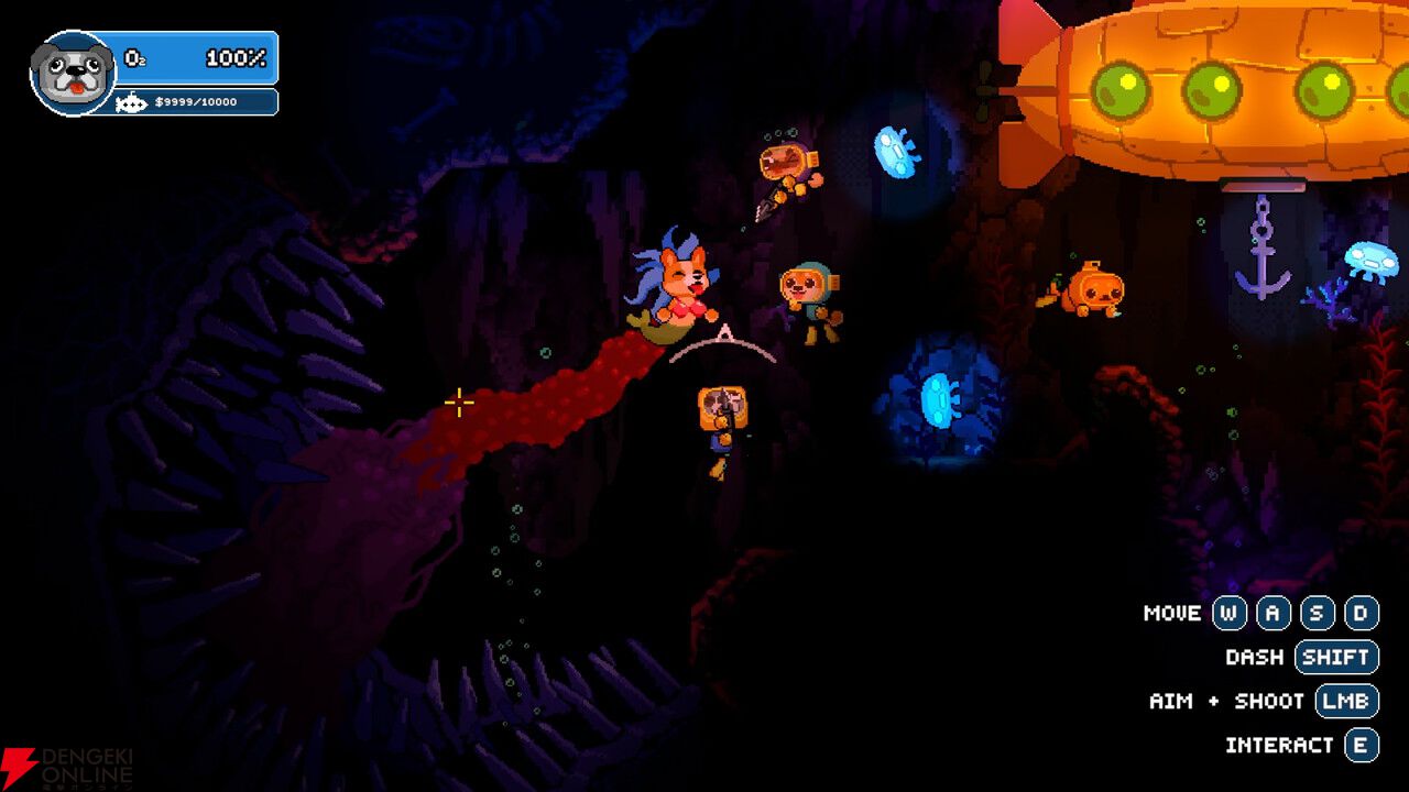 最大4人でわちゃわちゃ協力して深海のお宝を探すアクション『ソルティドッグ』発表。イヌダイバーが銛を手に探索