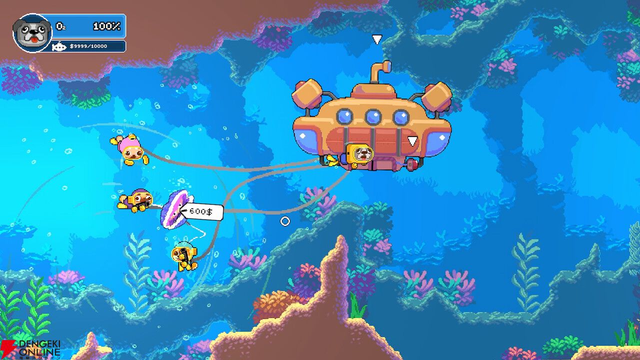 最大4人でわちゃわちゃ協力して深海のお宝を探すアクション『ソルティドッグ』発表。イヌダイバーが銛を手に探索
