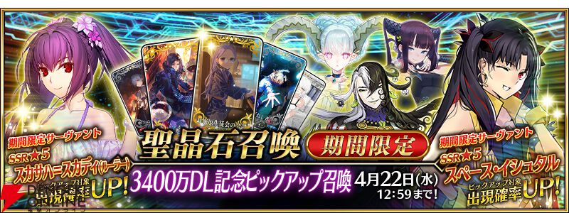 FGO』3400万DL突破キャンペーンが開催。水着スカディやスペース