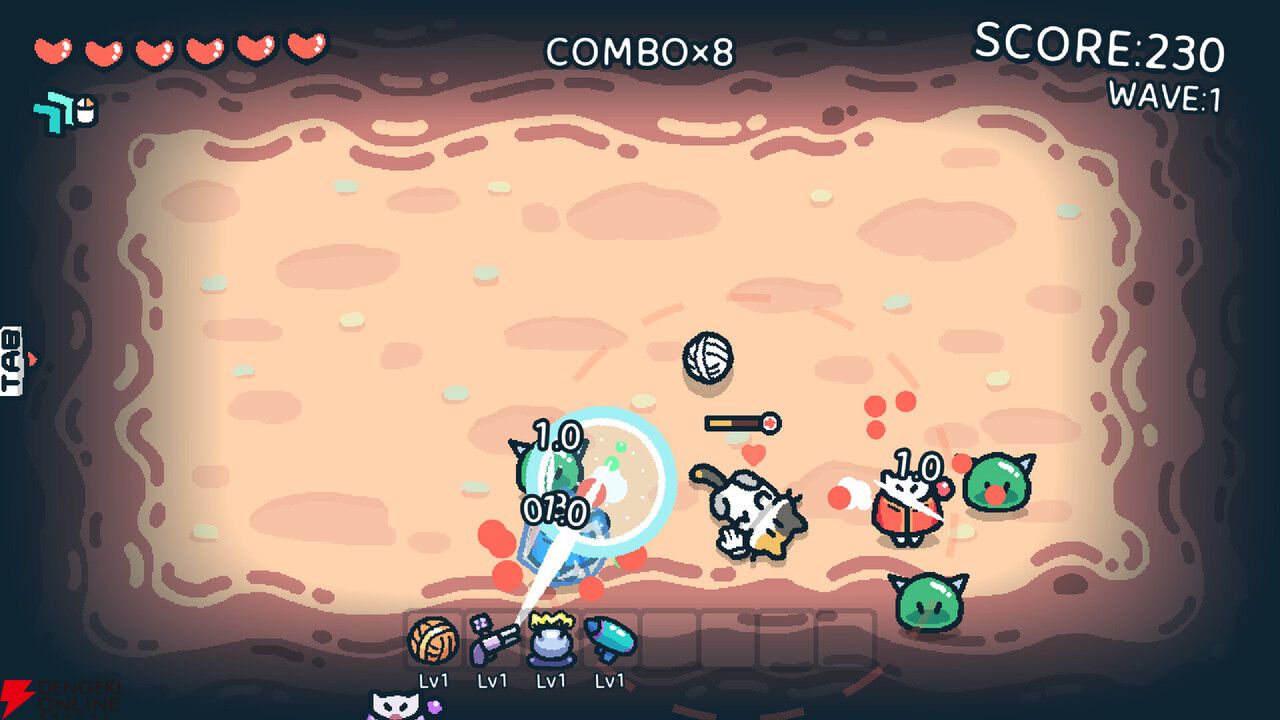 かわいいネコをなでれば敵を倒せる、弾幕シューティング『なでねこ』2026年配信