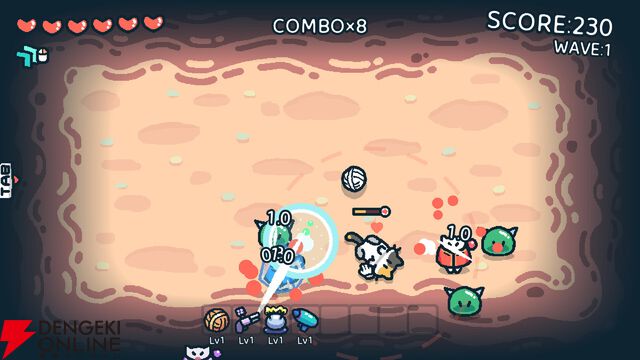 かわいいネコをなでれば敵を倒せる、弾幕シューティング『なでねこ』2026年配信