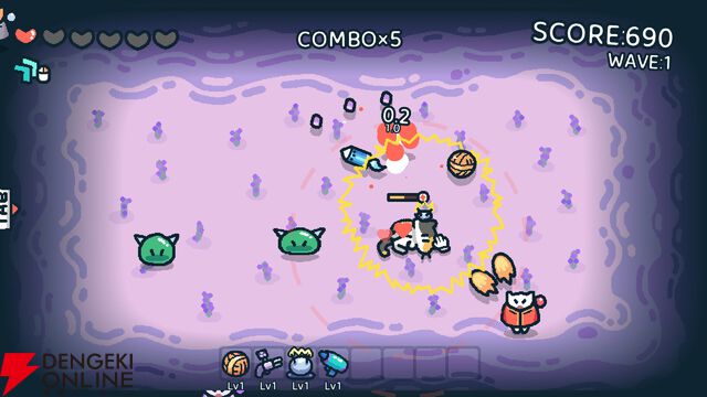 かわいいネコをなでれば敵を倒せる、弾幕シューティング『なでねこ』2026年配信