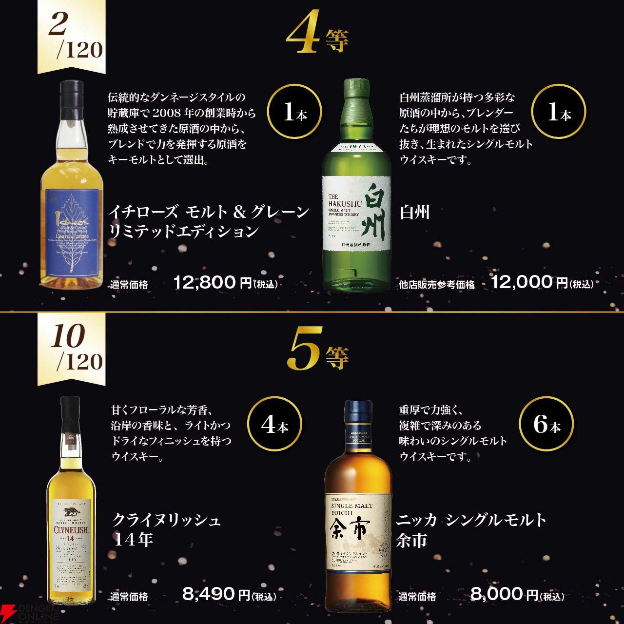 画像4/5＞6,390円で響21年、山崎12年、イチローズモルト リミテッド
