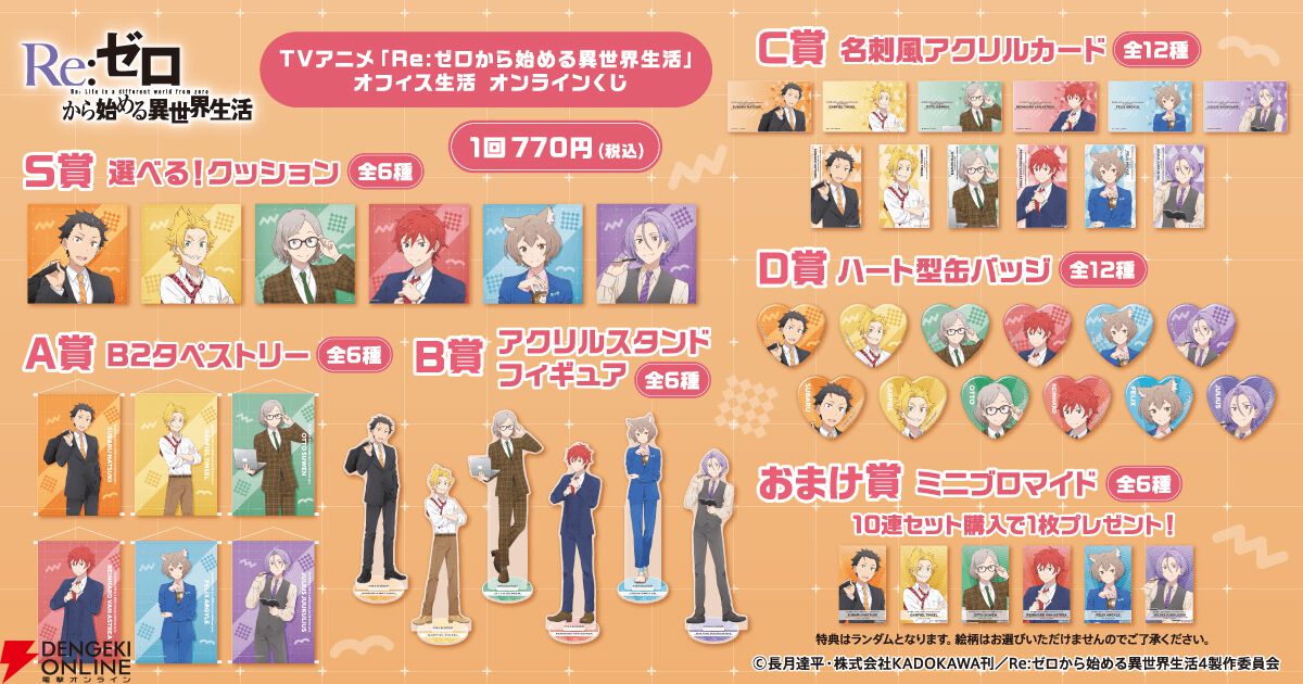Re:ゼロから始める異世界生活』“オフィス生活”のグッズがくじに登場