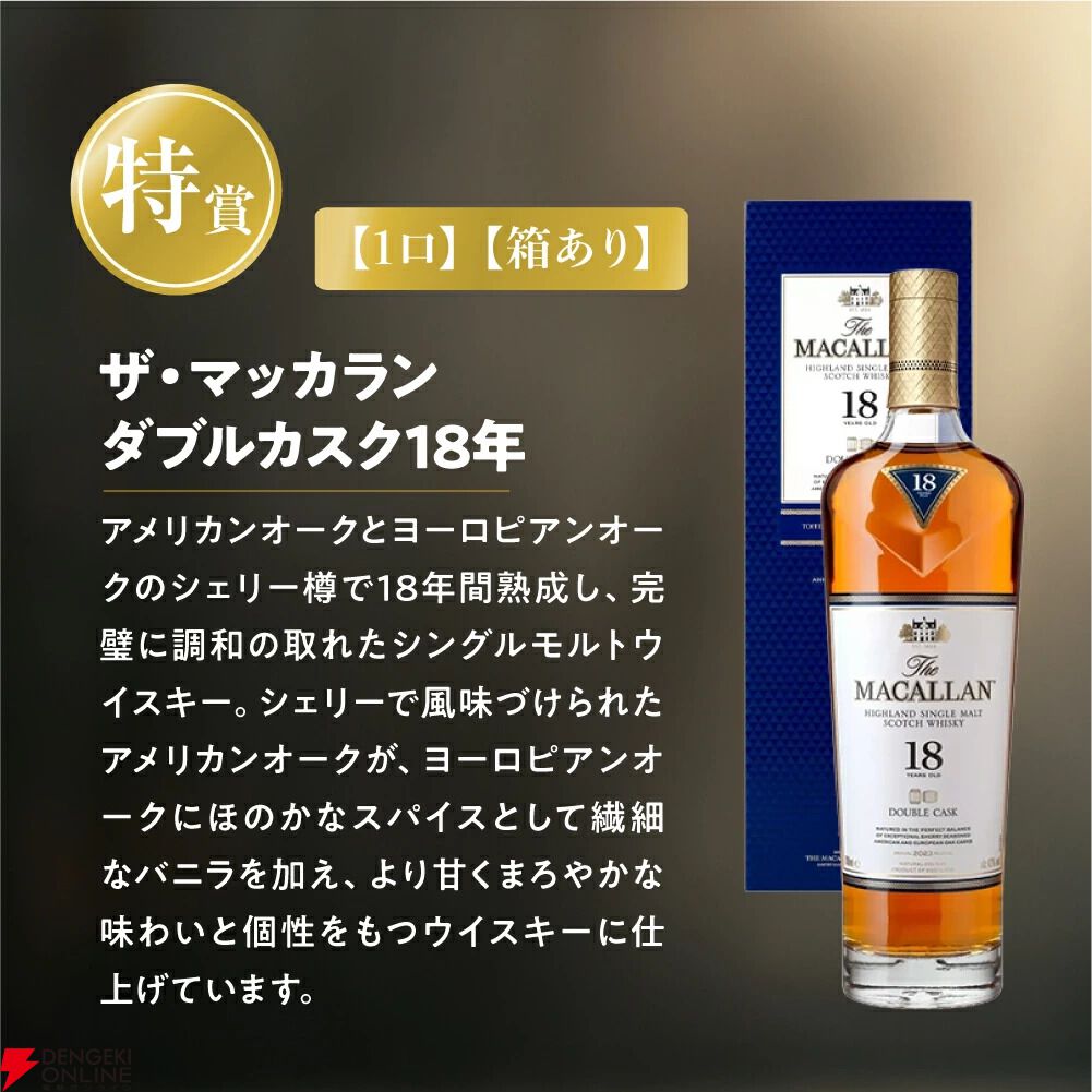 賞品はすべてザ・マッカラン。ダブルカスク18年も狙える13,980円の『ウイスキーくじ』が販売中