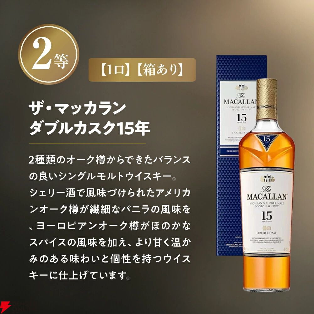 賞品はすべてザ・マッカラン。ダブルカスク18年も狙える13,980円の『ウイスキーくじ』が販売中