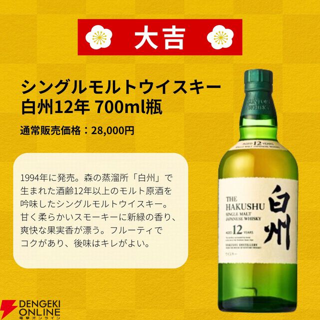 7,777円で山崎18年、山崎12年、白州12年などが狙えるウイスキーくじが販売中