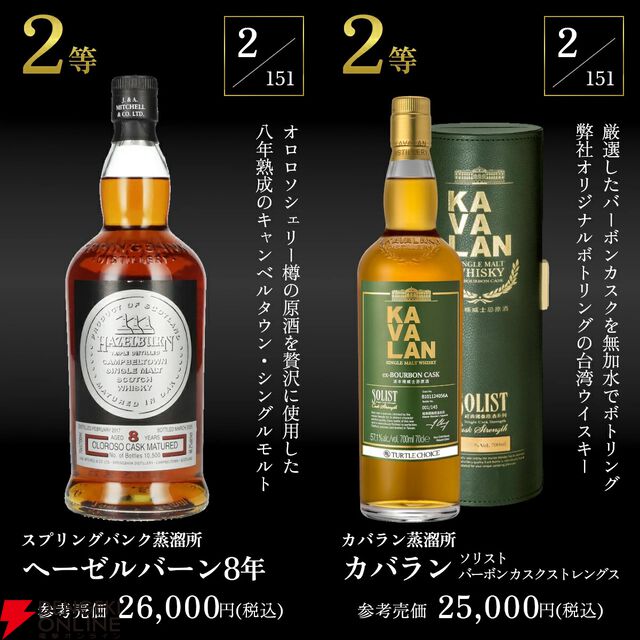 特賞はスプリングバンク21年。山崎、響、白州なども狙える『プレミアムウイスキーくじ』2弾が販売中【6/1 9:59までエントリーでポイント10倍】