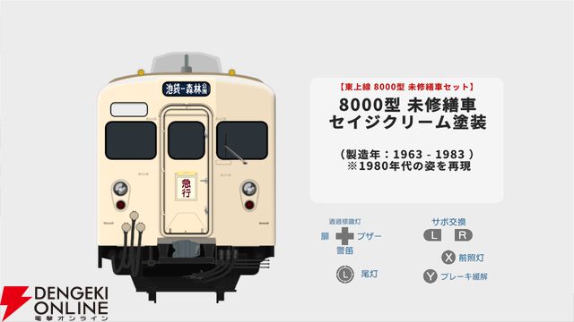『幕コレ 東武東上線』DLC第2弾《8000型 未修繕車セット》