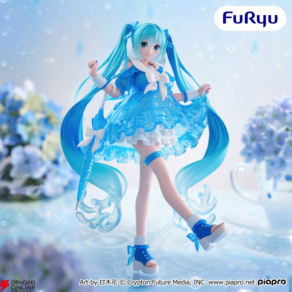 初音ミク】水溜りで遊ぶようにステップを踏む軽やかな姿が魅力的！ 雨