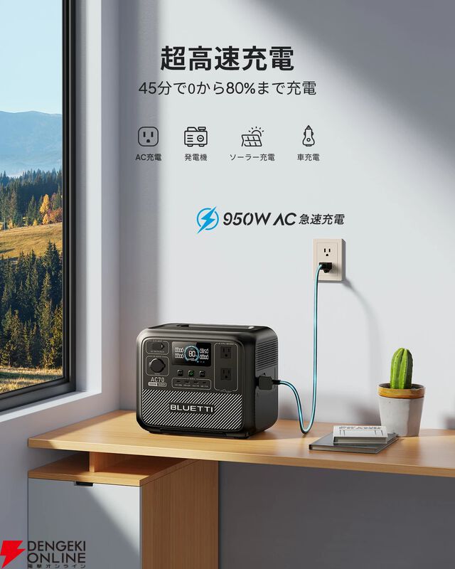 BLUETTI 768Whポータブル電源 AC70
