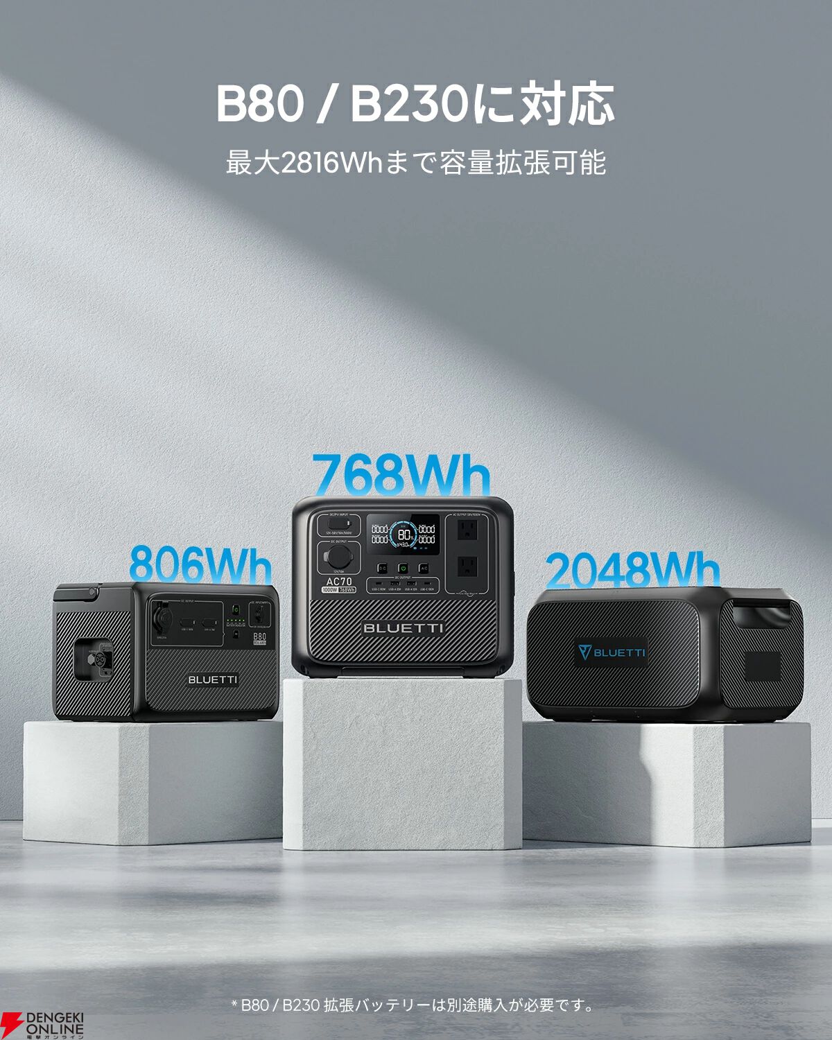 BLUETTI 768Whポータブル電源 AC70