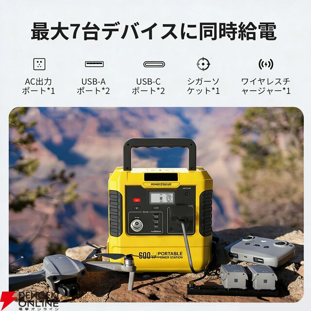 『TOGOPOWER ポータブル電源 605Wh ソーラーパネルセット』