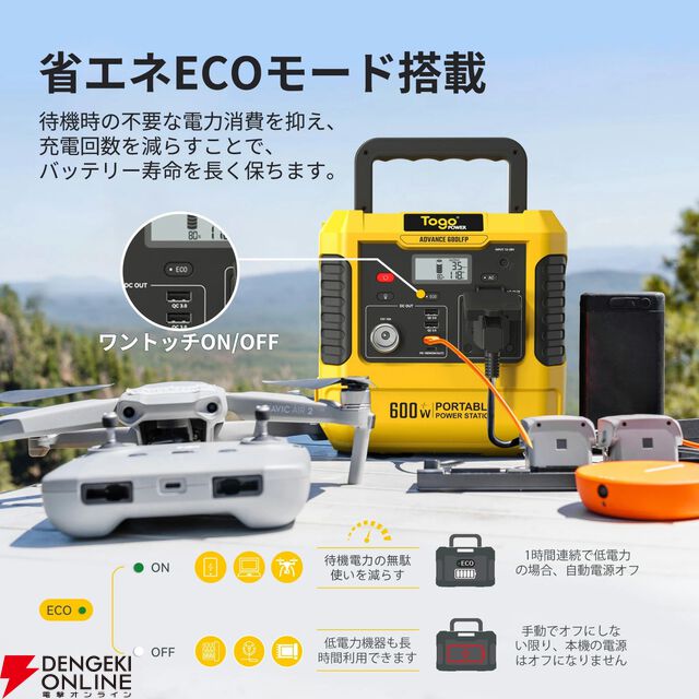 『TOGOPOWER ポータブル電源 605Wh ソーラーパネルセット』
