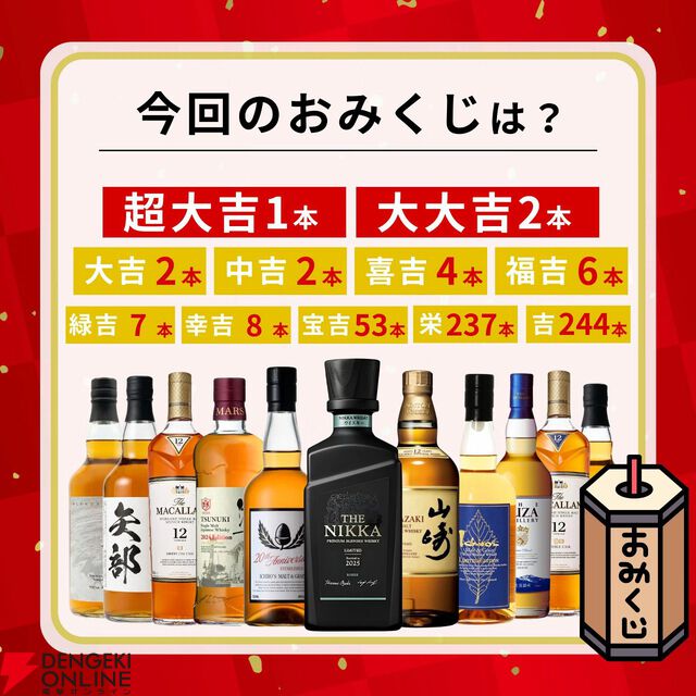 ザ・ニッカ リミテッド2025を5,980円で狙えるウイスキーくじ『夏待ち開運みくじ 第1弾』が販売開始
