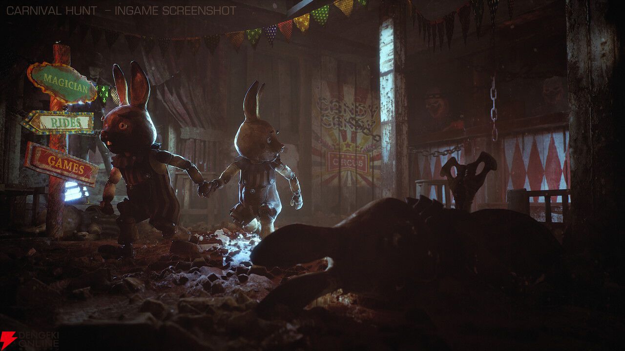怪物vsゼンマイ仕掛けのウサギ！ 1対5の一人称視点非対称ホラー『Carnival Hunt』オープンプレイテストが7/4より実施