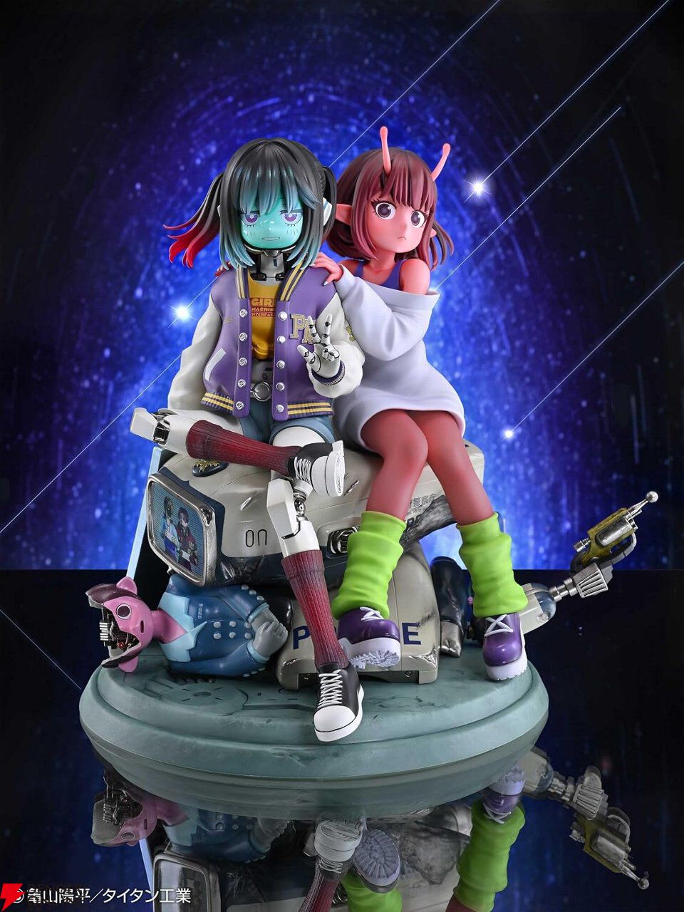 『銀河特急ミルキー☆サブウェイ』新作フィギュアの作り込みがすごい。寄り添うチハル＆マキナ、O.T.A.M.やポッピーくんが配された台座など世界観が凝縮