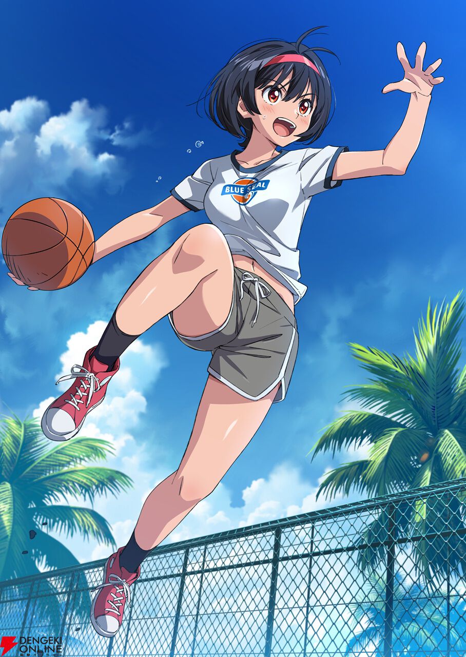 『バーテックスフォース』高村監督描き下ろし夏企画“あねなつ”DAY1はバスケ中の晴香を見上げる神アングル。健康的な太もも、元気いっぱいの笑顔、へそチラ…最高