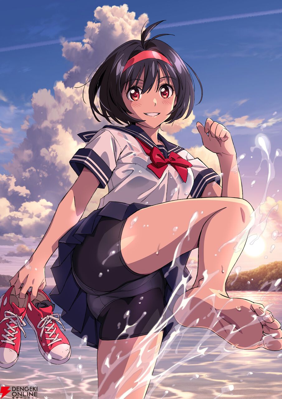 『バーテックスフォース』高村監督描き下ろし夏企画“あねなつ”DAY2が公開。スカートで隠されると魅力が高まるスパッツの謎。セーラー服も濡れて大変なことに…!?