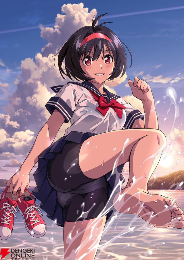 『バーテックスフォース』高村監督描き下ろし夏企画“あねなつ”DAY2が公開。スカートで隠されると魅力が高まるスパッツの謎。セーラー服も濡れて大変なことに…!?