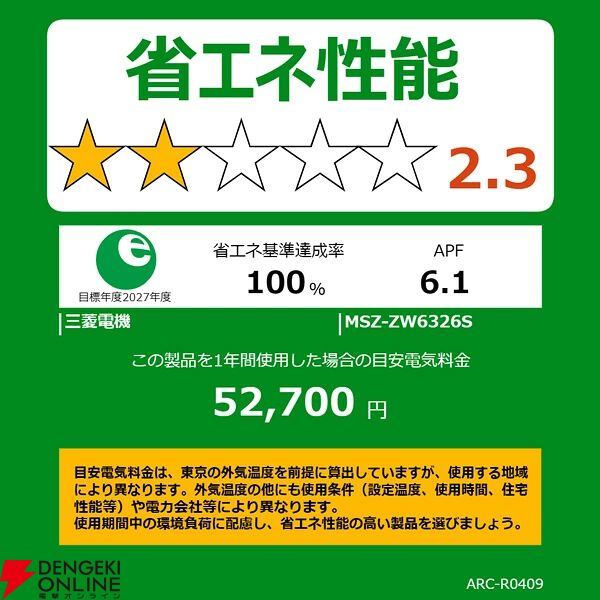 三菱電機 20畳用エアコン『霧ヶ峰 Zシリーズ MSZ-ZW6326S-W』