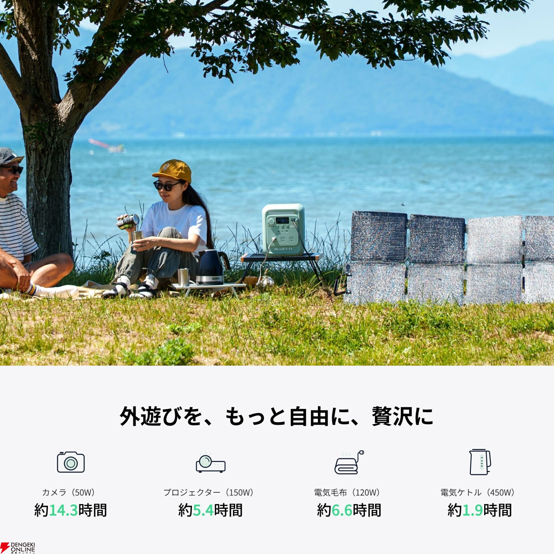 BLUETTI ポータブル電源ソーラーパネルセット『AORA 100 mini+PV100