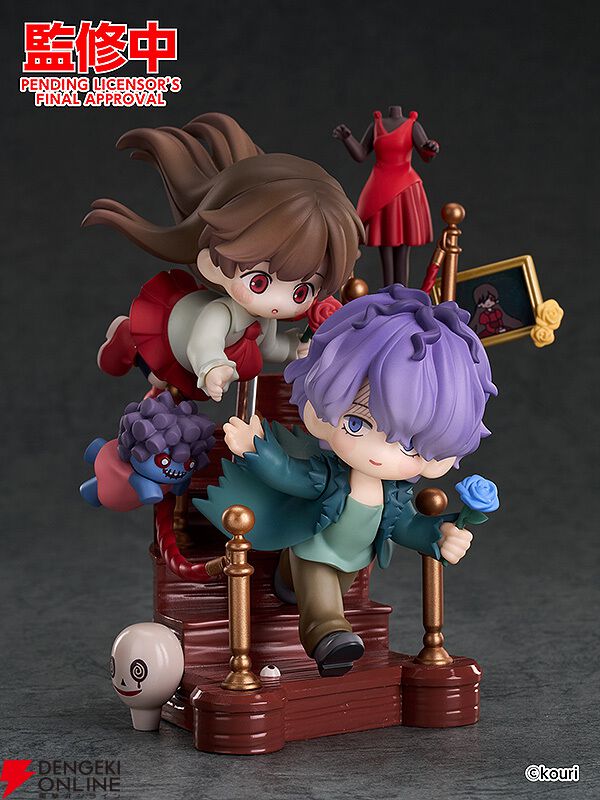 Ib』イヴとギャリーのフィギュアは、ゲルテナの世界を凝縮したデザインに心ひかれる。ところで、かわいいウサギの姿が見えるような？ - 電撃オンライン