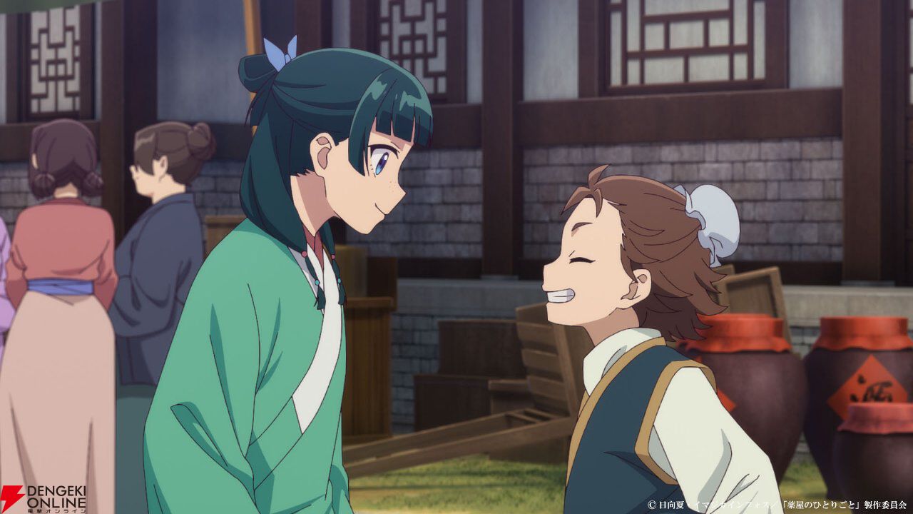アニメ『薬屋のひとりごと』3期1話。花街の薬師の生活へと戻った猫猫。一方の壬氏は国を襲う災害の予兆に頭を悩ませていて…