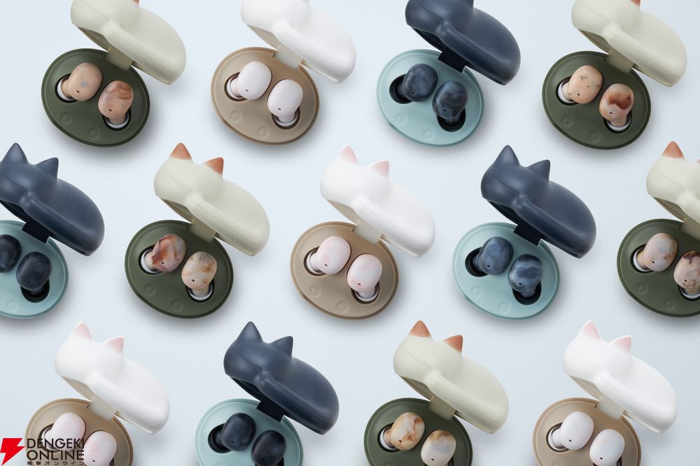 電源が入ると「みゃー」と鳴く、猫をモチーフにした完全ワイヤレス