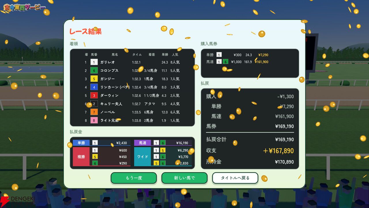 名付けた名前で馬の能力が決まる! お題にあわせて最強馬を育てる競馬パーティーゲーム『古今東西ダービー』10/30配信