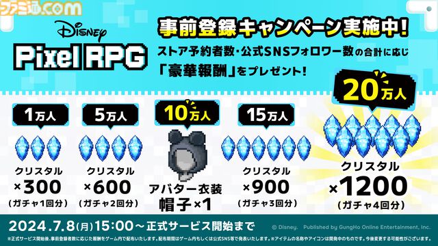 『ディズニー ピクセルRPG』2024年内サービス開始。ドット絵のミッキーやドナルドたちと一緒に大冒険。簡単操作＆オート機能で手軽に遊べる