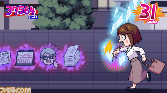 ムカつくヤツらの幻影をブチ壊す『マジギレ限界OLちゃん』Steamページが公開。ぶつかりおじさん・生意気な後輩などの幻影をリズムよく殴り飛ばせ